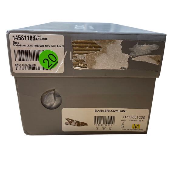 Vionic Elana Slingback Flat Casual Shoe Brown Cowprint Women's Sz 5M New In Box - Picture 7 of 8